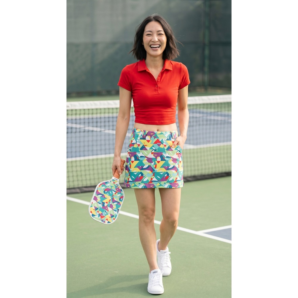 Nivo Lanctot Skort 4 Multicolor  Golf Pickleball Tennis Skort Country Club Retro